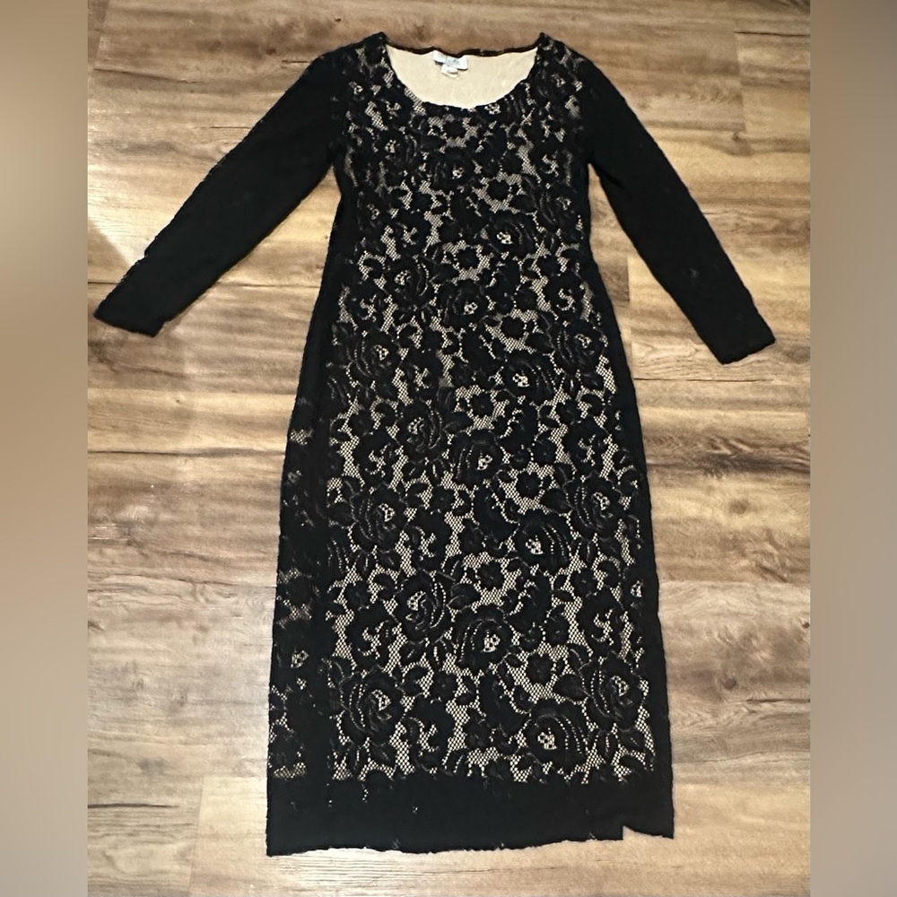 ET AL Black Lace Long-Sleeve Dress